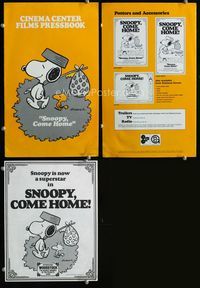 2k958 SNOOPY COME HOME movie pressbook w/herald '72 Peanuts, Charlie Brown, art by Schulz!