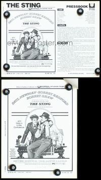 2k967 STING movie pressbook '74 Paul Newman, Redford, Amsel art!