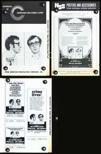 2k975 TAKE THE MONEY & RUN movie pressbook '69 wacky Woody Allen mugshot!