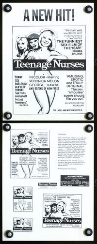 2k977 TEENAGE NURSES movie pressbook '74 Valerie Marron, Laura Cannon, sex!