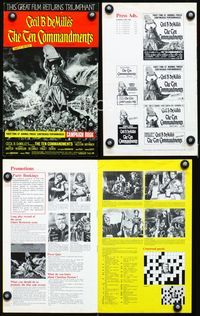 2k797 TEN COMMANDMENTS English movie pressbook R60s Charlton Heston, Yul Brynner, Cecil B. DeMille