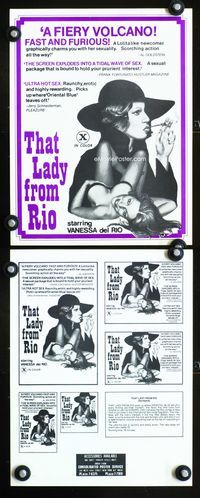 2k982 THAT LADY FROM RIO movie pressbook '76 sexy Vanessa del Rio!