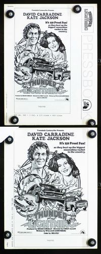 2k983 THUNDER & LIGHTNING movie pressbook '77 David Carradine & Kate Jackson