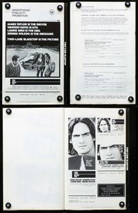 2k988 TWO-LANE BLACKTOP movie pressbook '71 James Taylor, Warren Oates, Laurie Bird