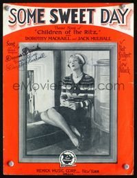 2k575 CHILDREN OF THE RITZ signed movie sheet music '29 by Dorothy Mackaill, great portrait!