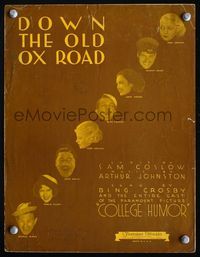 2k579 COLLEGE HUMOR movie sheet music '33 Bing Crosby, Richard Arlen, George Burns & Gracie Allen!