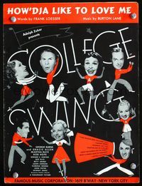 2k581 COLLEGE SWING movie sheet music '38 Burns & Allen, Martha Raye, Bob Hope, Betty Grable