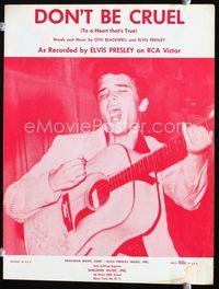 2k591 DON'T BE CRUEL movie sheet music '56 great image of Elvis Presley singing & playing guitar!