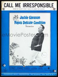 2k692 PAPA'S DELICATE CONDITION movie sheet music '63 Jackie Gleason, follow the gay parade!