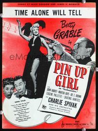 2k698 PIN UP GIRL movie sheet music '44 sexy full-length Betty Grable, Joe E. Brown, Martha Raye