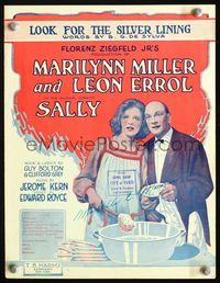 2k716 SALLY movie sheet music '29 image of Marilynn Miller & Leon Errol washing dishes!