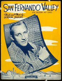 2k720 SAN FERNANDO VALLEY movie sheet music '40 great image of Bing Crosby with pipe & jacket!