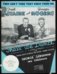 2k723 SHALL WE DANCE movie sheet music '37 Fred Astaire & Ginger Rogers with cute dogs!