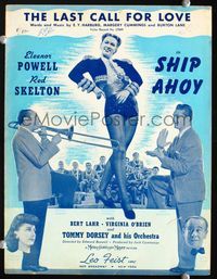 2k725 SHIP AHOY sheet music '42 sexy Eleanor Powell, Red Skelton, Tommy Dorsey playing trombone!