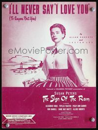 2k726 SIGN OF THE RAM movie sheet music '48 great image of pretty Susan Peters in wheelchair!