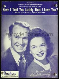 2k729 SING NEIGHBOR SING movie sheet music '44 great close portrait of Lulubelle & Scotty!