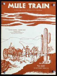 2k732 SINGING GUNS movie sheet music '50 cool artwork of mule train in desert!