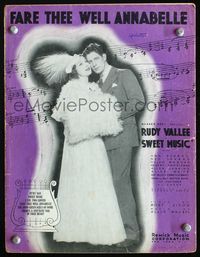 2k748 SWEET MUSIC movie sheet music '35 great full-length image of Rudy Vallee & pretty Ann Dvorak!