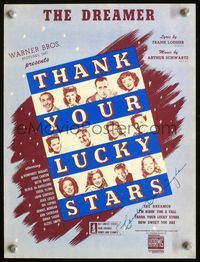 2k753 THANK YOUR LUCKY STARS movie sheet music '43 Errol Flynn, Humphrey Bogart, Bette Davis & more!