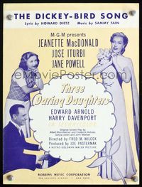 2k763 THREE DARING DAUGHTERS movie sheet music '48 Jeanette MacDonald, Jane Powell, Jose Iturbi