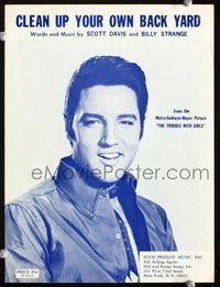 2k770 TROUBLE WITH GIRLS movie sheet music '69 great close up image of gangster Elvis Presley!