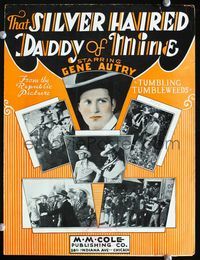 2k771 TUMBLING TUMBLEWEEDS movie sheet music '35 many great images of cowboy Gene Autry!