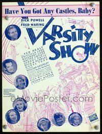 2k774 VARSITY SHOW sheet music '37 Fred Waring and His Pennsylvanians, Priscilla & Rosemary Lane!