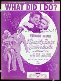 2k777 WHEN MY BABY SMILES AT ME sheet music '48 great images of sexy Betty Grable & Dan Dailey!