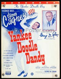 2k781 YANKEE DOODLE DANDY movie sheet music '42 art of patriotic James Cagney & George M. Cohan!