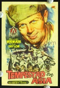 2k317 DESTINATION GOBI Spanish movie herald '53 Navy soldier Richard Widmark, Robert Wise, Jano art