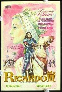 2k338 RICHARD III Spanish movie herald '54 Laurence Olivier, Jano art!