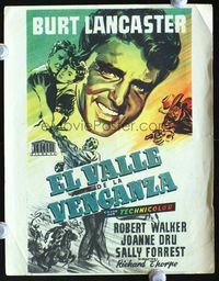 2k345 VENGEANCE VALLEY Spanish movie herald '51 Burt Lancaster, Joanne Dru