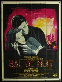 2u340 BAL DE NUIT French 1panel '59 Maurice Cloche, Pascale Audret, cool romantic artwork by Noel!