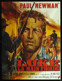 2u367 COOL HAND LUKE French 1panel '67 wonderful completely different art of Paul Newman by Mascii!