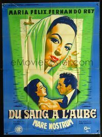 2u486 MARE NOSTRUM French one-panel '48 great romantic art of Maria Felix & Fernando Rey by Cerutti!