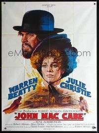 2u491 McCABE & MRS. MILLER French 1p '71 different art of Warren Beatty & Julie Christie by Mascii!