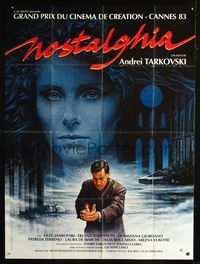 2u509 NOSTALGIA French one-panel '83 Andrei Tarkovsky's Nostalghia, cool artwork of haunted man!