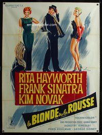 2u519 PAL JOEY French 1panel '57 Grinsson art of Frank Sinatra with sexy Rita Hayworth & Kim Novak!