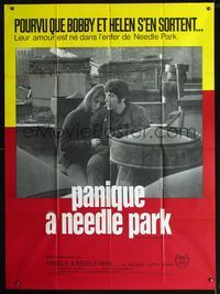 2u521 PANIC IN NEEDLE PARK French one-panel '71 Al Pacino & Kitty Winn are heroin addicts in love!