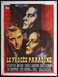 2u523 PARADINE CASE French 1panel R70s Alfred Hitchcock, Gregory Peck, Ann Todd, cool different art!