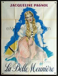 2u529 PRETTY MILLER GIRL French 1p '48 Marcel Pagnol's La Belle meuniere, cool art by Van Laulaert!