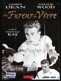 2u537 REBEL WITHOUT A CAUSE French 1p R90s two images of James Dean, a bad boy from a good family!