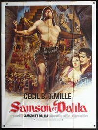 2u548 SAMSON & DELILAH French 1p R70s strongest man Victor Mature & Hedy Lamarr, Cecil B. DeMille