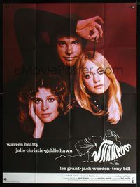 2u553 SHAMPOO French one-panel '75 best close up of Warren Beatty, Julie Christie & Goldie Hawn!