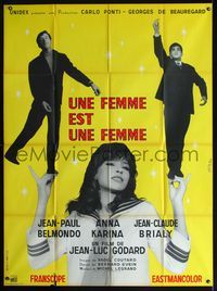 2u595 WOMAN IS A WOMAN French 1panel '61 Jean-Luc Godard's Une femme est une femme, Belmondo, Karina