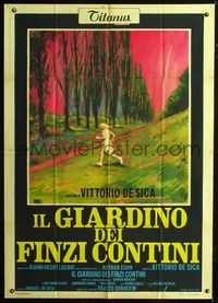 2u145 GARDEN OF THE FINZI-CONTINIS Italian 1panel '70 Vittorio De Sica, cool art by Mauro Innocenti!