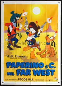 2u154 PAPERINO E C NEL FAR WEST/PECOS BILL Italian 1panel R70s Donald & Goofy & Pluto!