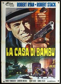 2u165 HOUSE OF BAMBOO Italian 1p R70 Fuller, different art of Robert Ryan pointing gun by Casaro!