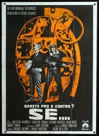 2u168 IF Italian one-panel '69 Malcolm McDowell, Lindsay Anderson, cool different grenade image!