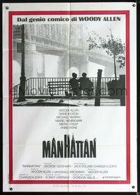 2u205 MANHATTAN Italian one-panel '79 Woody Allen & Mariel Hemingway in New York City by bridge!